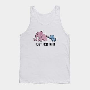 Elephant Mama with Cub, Best Mom Ever Tank Top